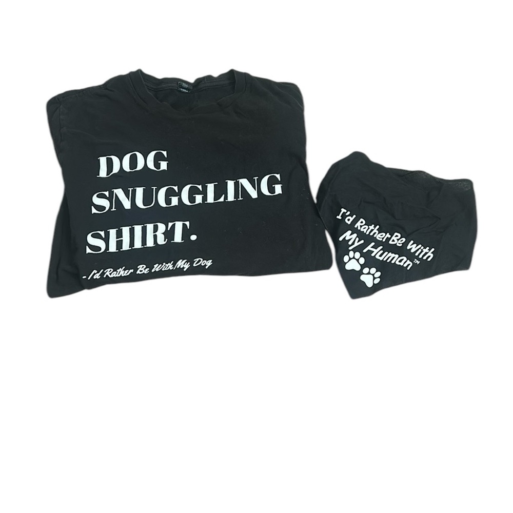 Black Dog Snuggling Shirt Set, Small